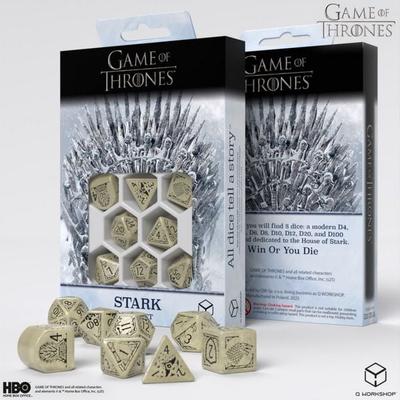 Q-Workshop QWO97676 - Game of Thrones, Stark Dice Set, 8-teilig