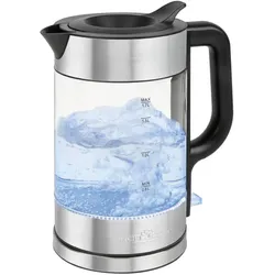 Proficook Glaswasserko.1,7 L, Wasserkocher, Schwarz, Transparent, Silber