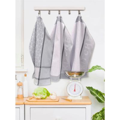 Geschirrtuch, grau, 3 Stk., Baumwolle, Geschirrtücher, Geschirrtuch
