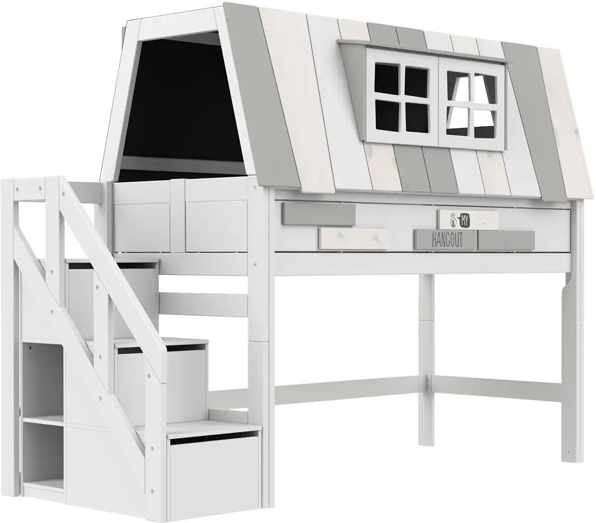 Lifetime Abenteuerbett mit Treppe  My Hangout ¦ weiß ¦ Maße (cm): B: 261 H: 196