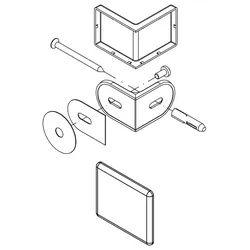 HSK Ersatzteile Winkel Glas-Wand, inklusive Winkelgegenplatte., Chrom, E100315-41 E100315-41