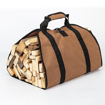 Tragetasche für Holzscheite aus gewachstem Canvas, langlebige, wasserabweisende Tragetasche aus Holz für drinnen und draußen, Kaminofenzubehör, Brennholz-Tragetasche für zu Hause oder als