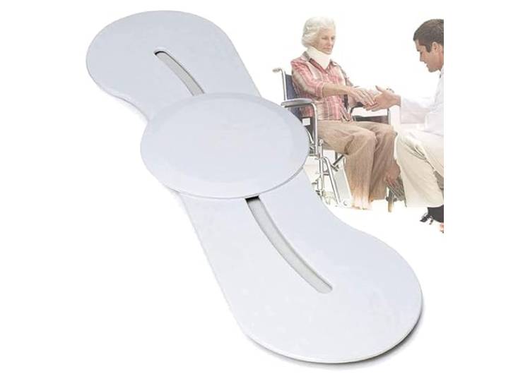 LIBRACTA Slide Transfer Board, Gekrümmte Schiebetübertragungsbrett Easy Rollstuhl Gleitbrett Mit Drehscheibe, Pflege Rutschbrett, Umsetzhilfe Für Transfers Zwischen Rollstuhl, Bett, Auto, Bis 180 Kg