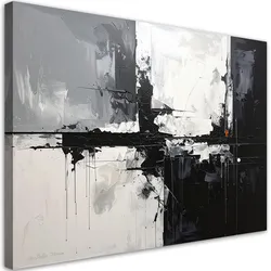 WANDBILD, Moderne Abstrakt in Schwarz Weiß