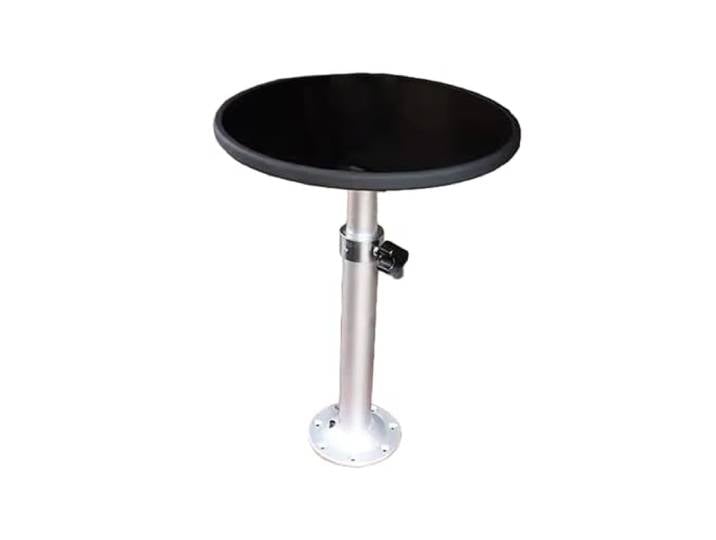 Teleskopischer Wohnmobil-Esstisch mit verstellbarer Höhe und robuster Stütze for Wohnmobil, Wohnmobil, Boot(Black,45x45cm)