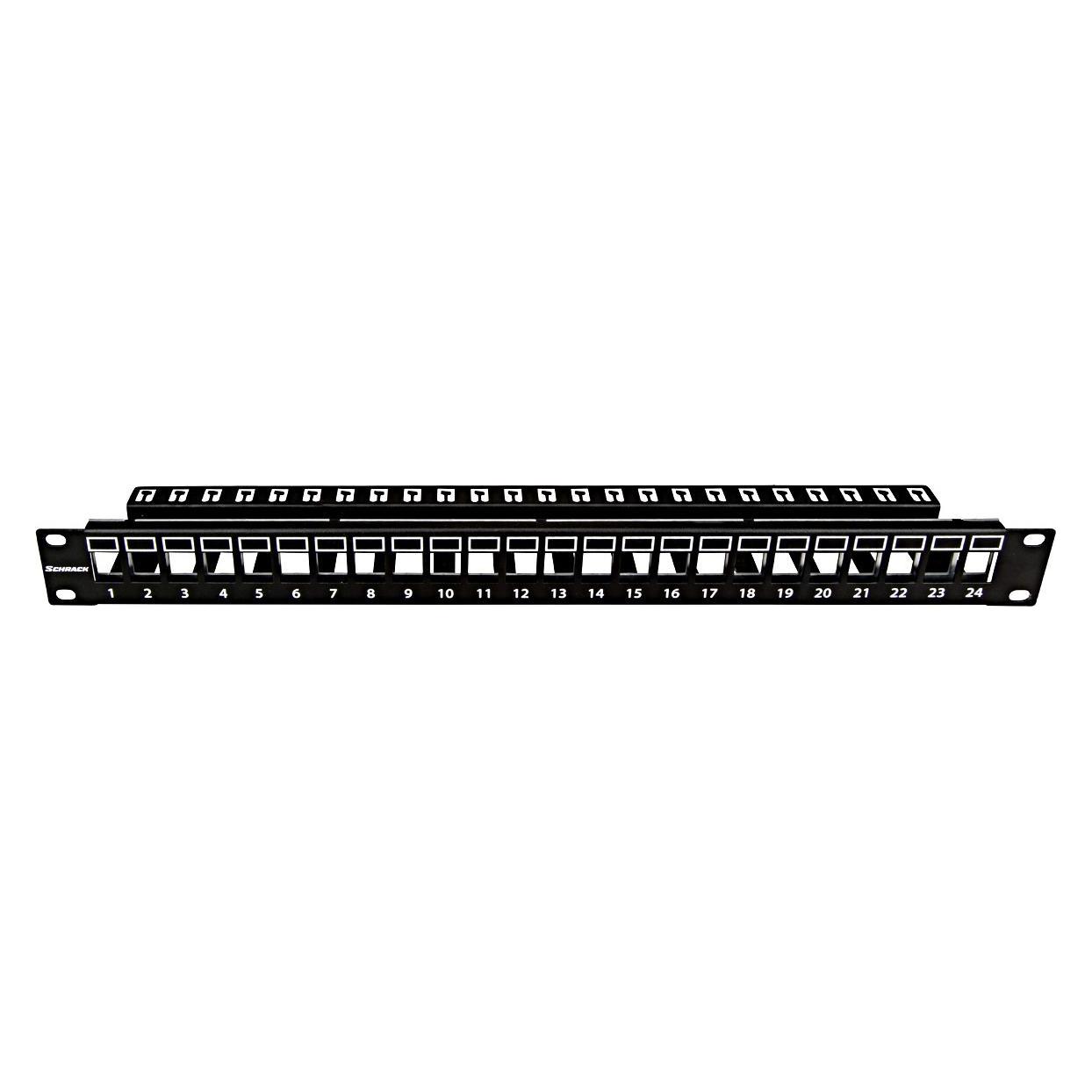 Schrack 19"patchpanel AMPARO pro 24 keystone SFA/SFB neosazený, 1U (HSER0240SP)