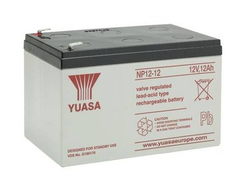 Yuasa NP12-12 Bleiakku 12 V 12 Ah Blei-Vlies (AGM) (B x H x T) 151 x 98 x 101 mm Flachstecker 4.8 mm Wartungsfrei, VDS-Zertifizierung