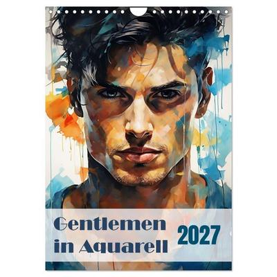 Gentlemen in Aquarell (Wandkalender 2027 DIN A4 hoch), CALVENDO Monatskalender