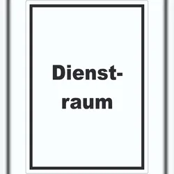 HB-Druck Dienstraum Aufkleber mit Text Büro hochkant A9 (37x52mm)