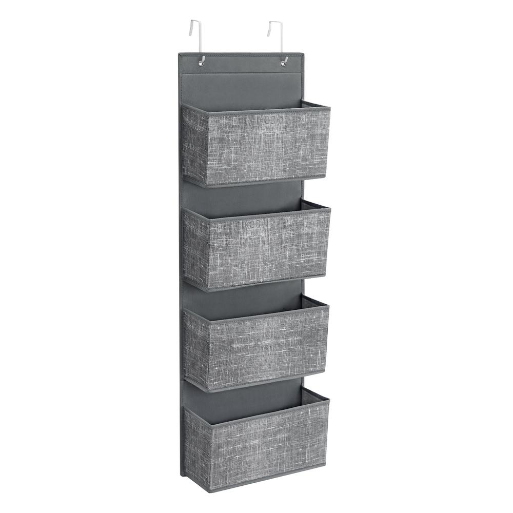 SONGMICS Hängeregal mit 4 Taschen grau meliert RDH004G11