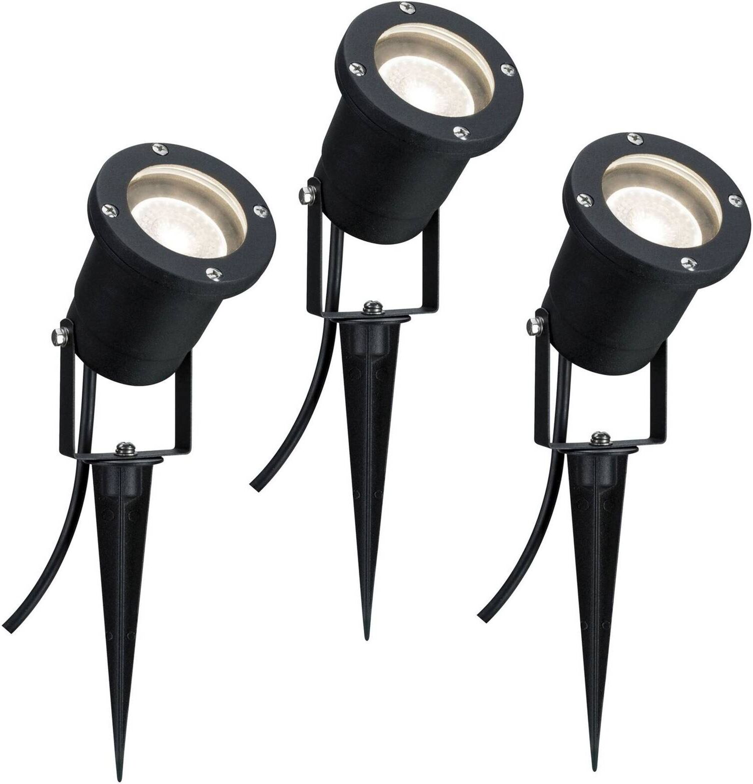 Paulmann Special Line Picchetto LED, set da 3, GU10, Nero, Alluminio