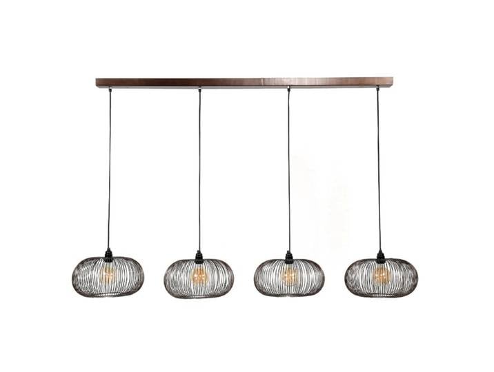 Liadomo Pendelleuchte Kenai, Nickel, für Esstische, tolles Lichtbild - 4 (vier) Industrial, Skandinavisch, Vintage