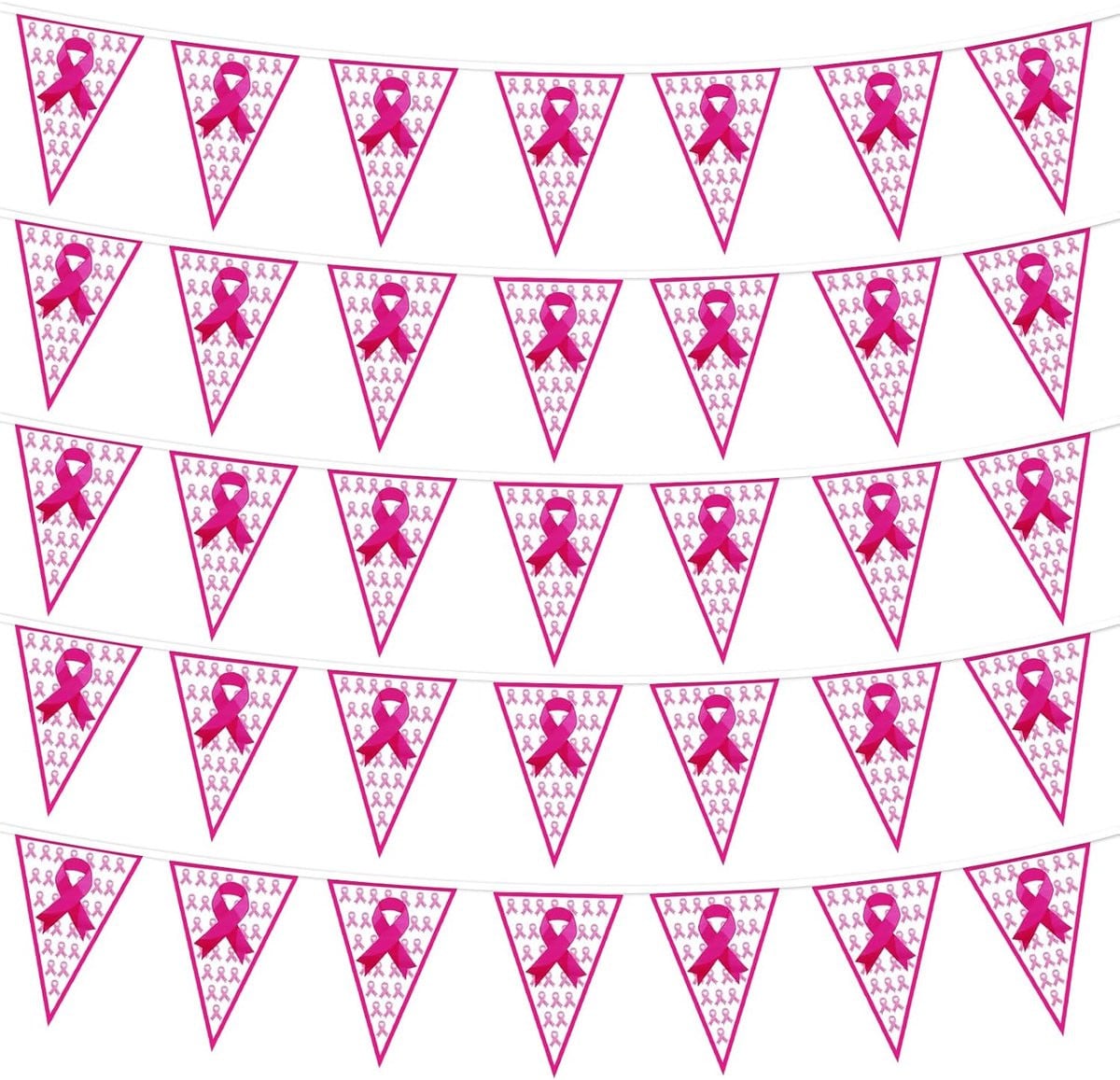 Roze Ribbon Garland 10m - Decoratie voor Borstkankerbewustzijn