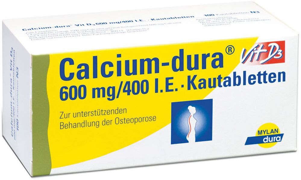 Calcium-dura Calcium Dura Vit D3 600 mg/400 I.e. Kautabletten 120 St