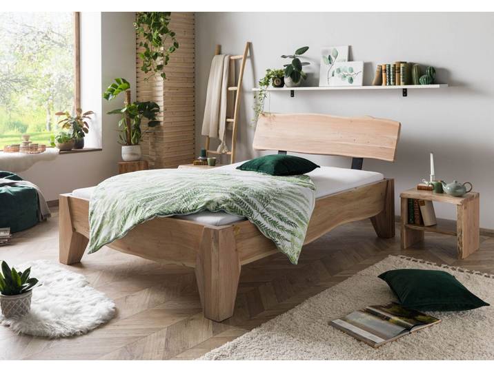 Lit double 140x200 Acacia laqué Bois naturel PURE ACACIA #312