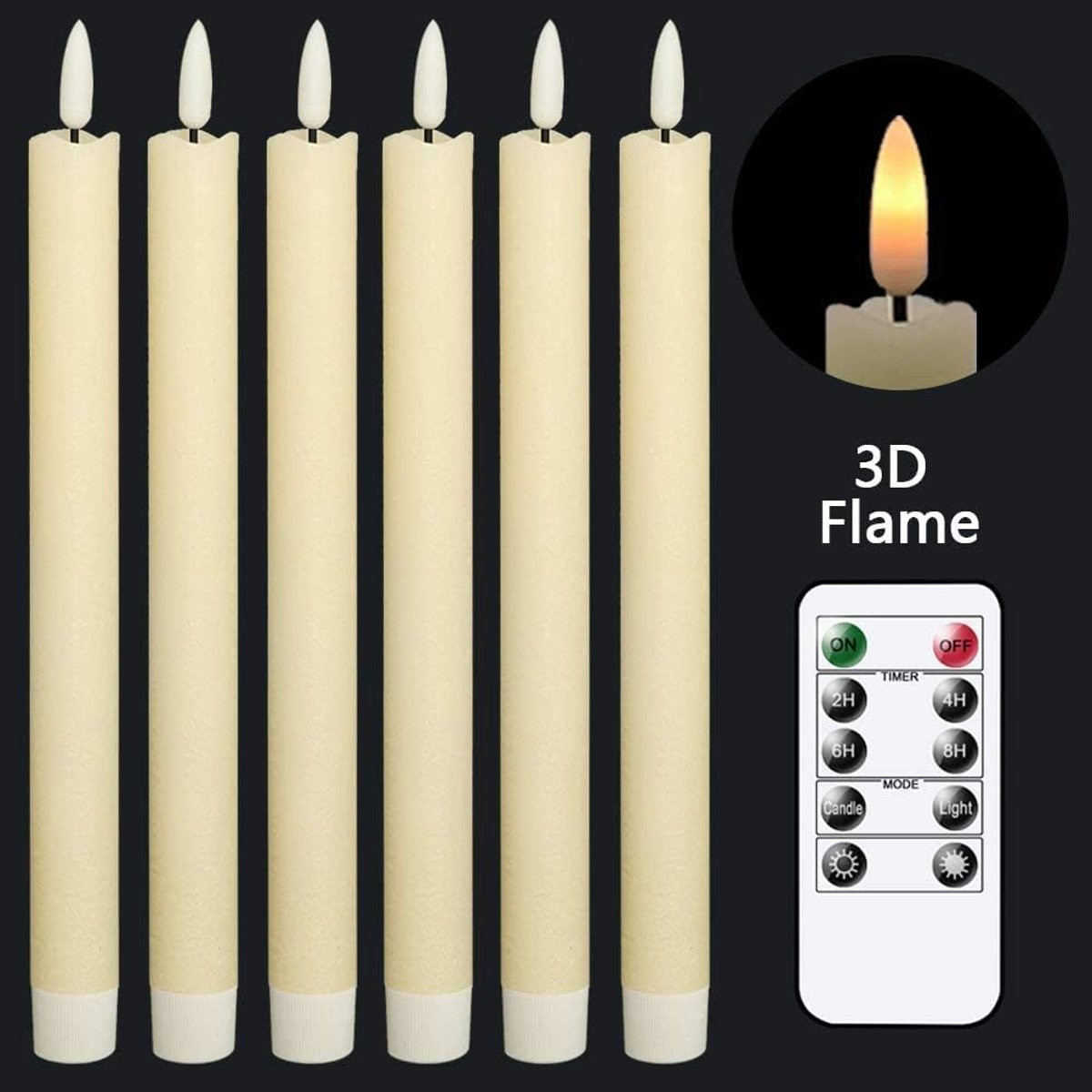 Vlamloze Conische Kaarsen Set met Afstandsbediening – LED Flikkerend Licht voor Romantische Decoratie