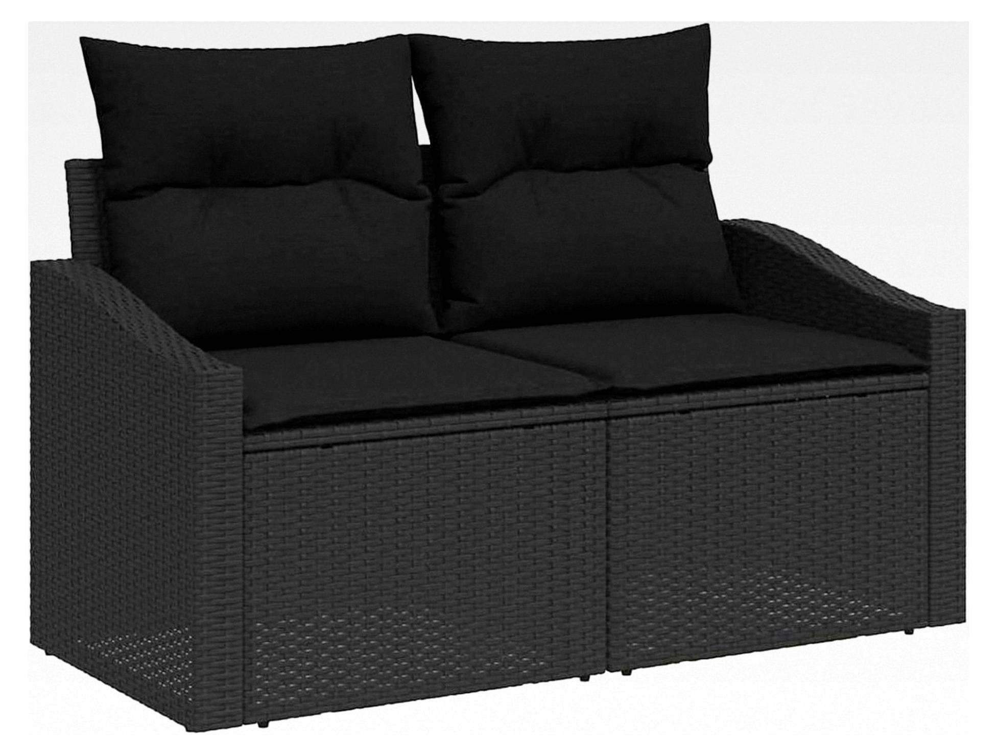 Garten-Sofa aus Poly-Rattan mit Kissen, wetterfest, für Terrasse und Garten
