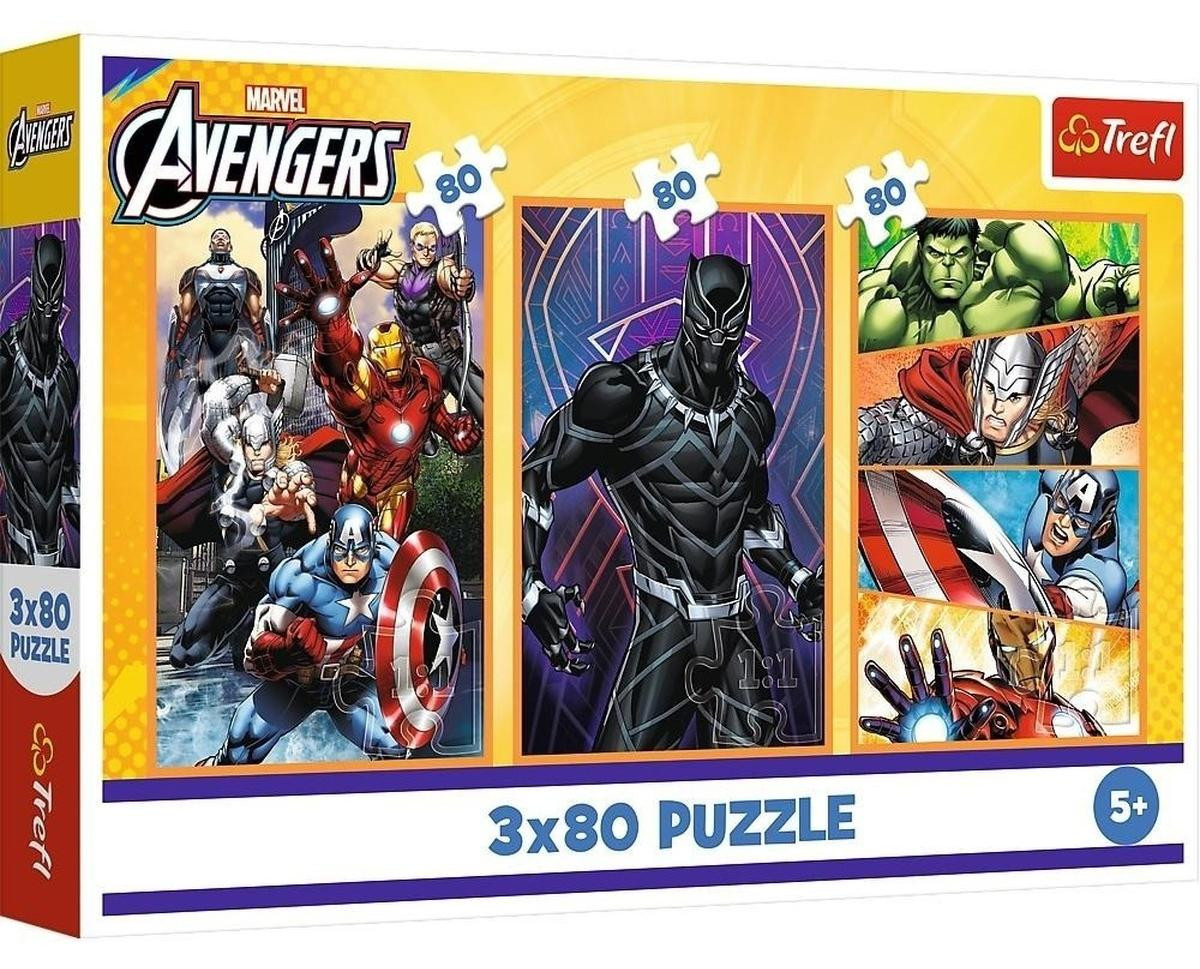 Trefl Disney Marvel The Avengers Puzzel - 3x80 Dagen vol actie - 34883