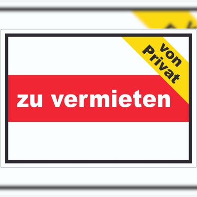 HB-Druck zu vermieten von privat Aufkleber mit Text Werbeaufkleber A8 (52x74mm)