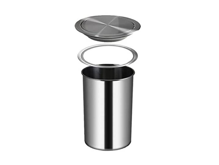 LYXXW Einbau-MüLleimer Auf Der Arbeitsplatte Mit Klappdeckel, Eingebetteter Abfalleimer Mit GebüRsteter OberfläChe Und 360-Grad-Drehbarer Schwenkabdeckung, FüR KüChe, Restaurant, Schrank,S