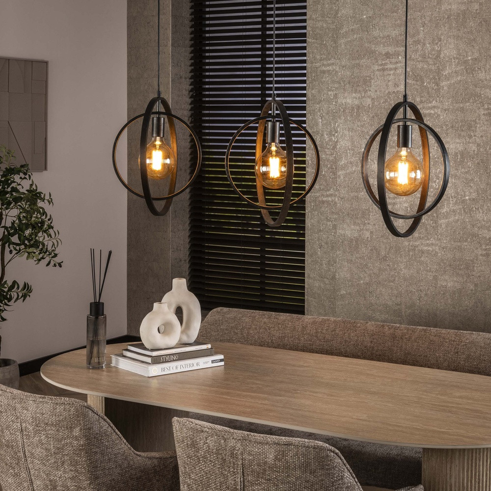Lyora Hanglamp Turn 3L - Zwart - Diameter: 40 cm
