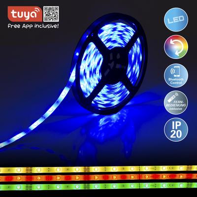 NÄVE LED-Streifen "Stripe", bunt, Flammen 1 Stk., Gesamtlänge 6,5m, Lichterketten, LED Stripe RGB, Tuya, Bluetooth, 5m, Fernbedienung, IP20, Dimmbar,19W, LED-Streifen