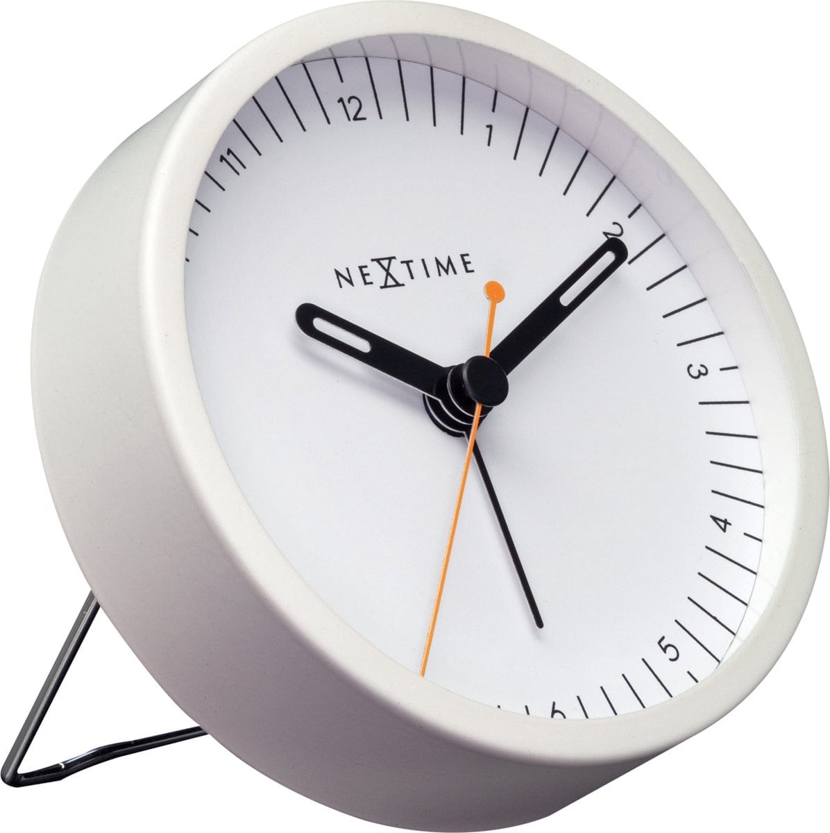 NeXtime Small Tafelwekker - Wit - Metaal - 9 x 9 x 7,5 cm