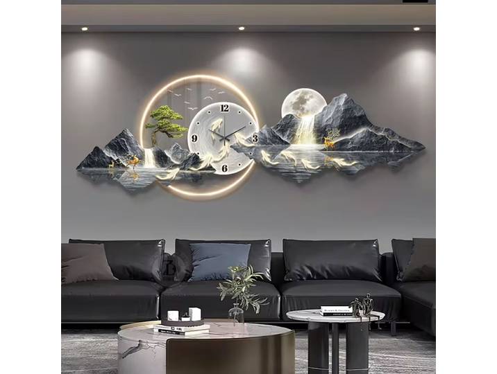 Design horloges murales de luxe salon Led esthétique minimaliste montre murale silencieux mode nordique Horloge murale décoration de la maison