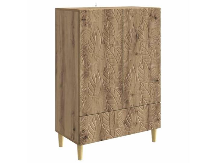 LASWWQMRF Sideboard Artisan-Eiche 66x34,5x95 cm Holzwerkstoff Schicker Mehrzweckschrank fürs Wohnzimmer: Stabile Eukalyptusfüße, 1 Schublade und 2 Schranktüren bieten Platz im Alltag.