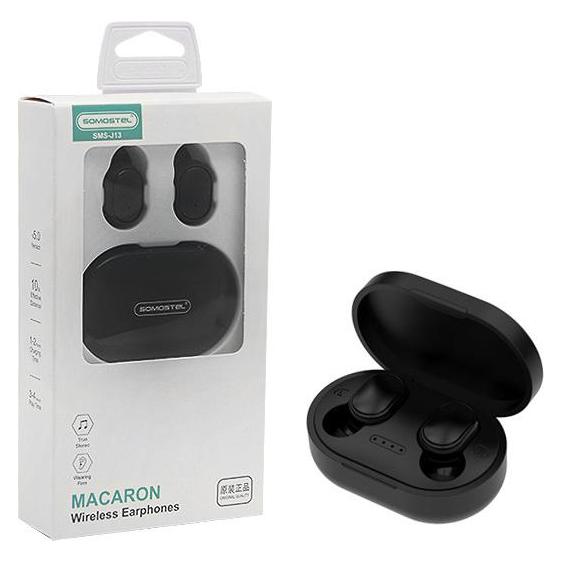 Somostel SMS-J13 MACARON BLUETOOTH IN-EAR-KOPFHÖRER Juodas - LAUFZEIT 3-4h + LADEBOX 260 mAh (NC, 3 h, Kabellos) (J18 BLACK)