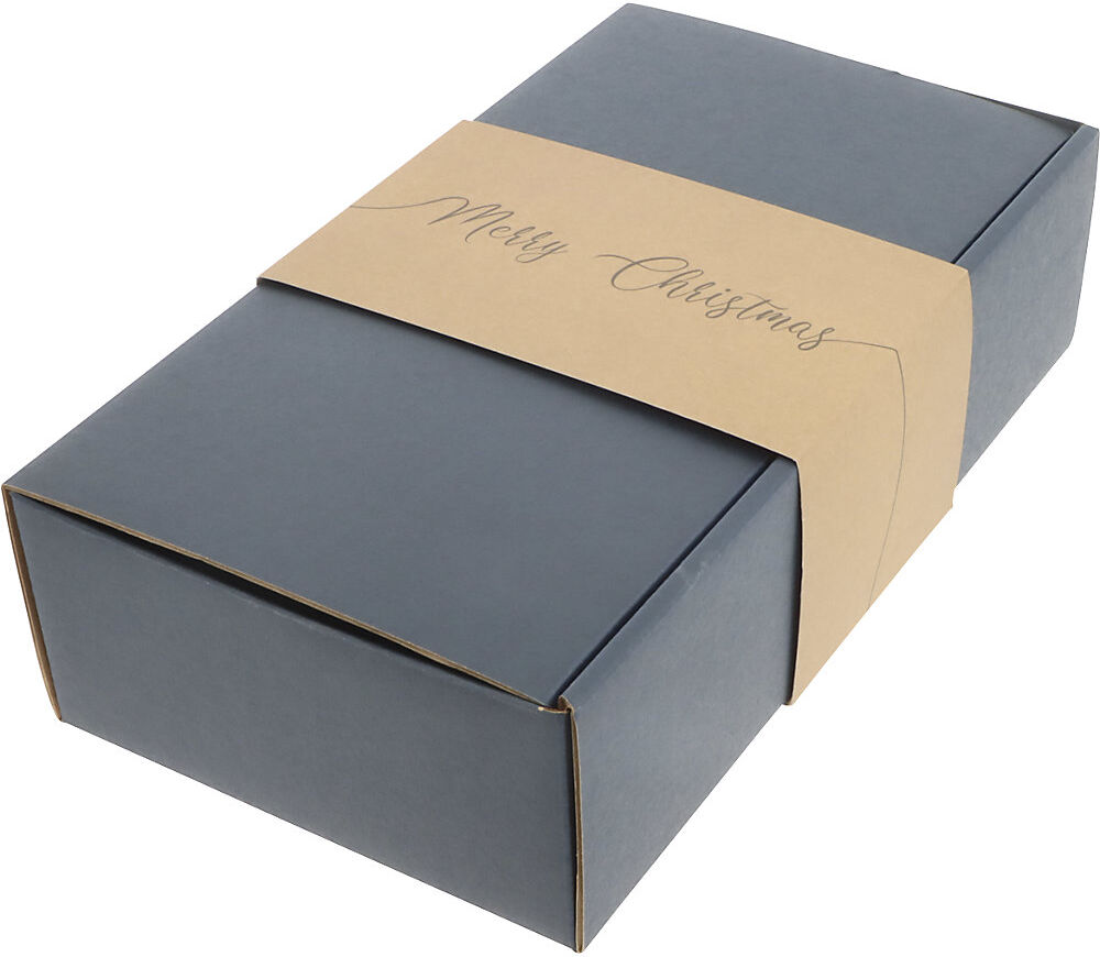 kaiserkraft Flaschen-Geschenkkarton PURE line, für 2 Flaschen, dunkelblau, ab 10 Stk
