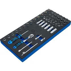 BGS Werkstattwageneinlage 1/3: Steckschlüssel-Satz 6,3 mm (1/4") 50tlg. - 4127