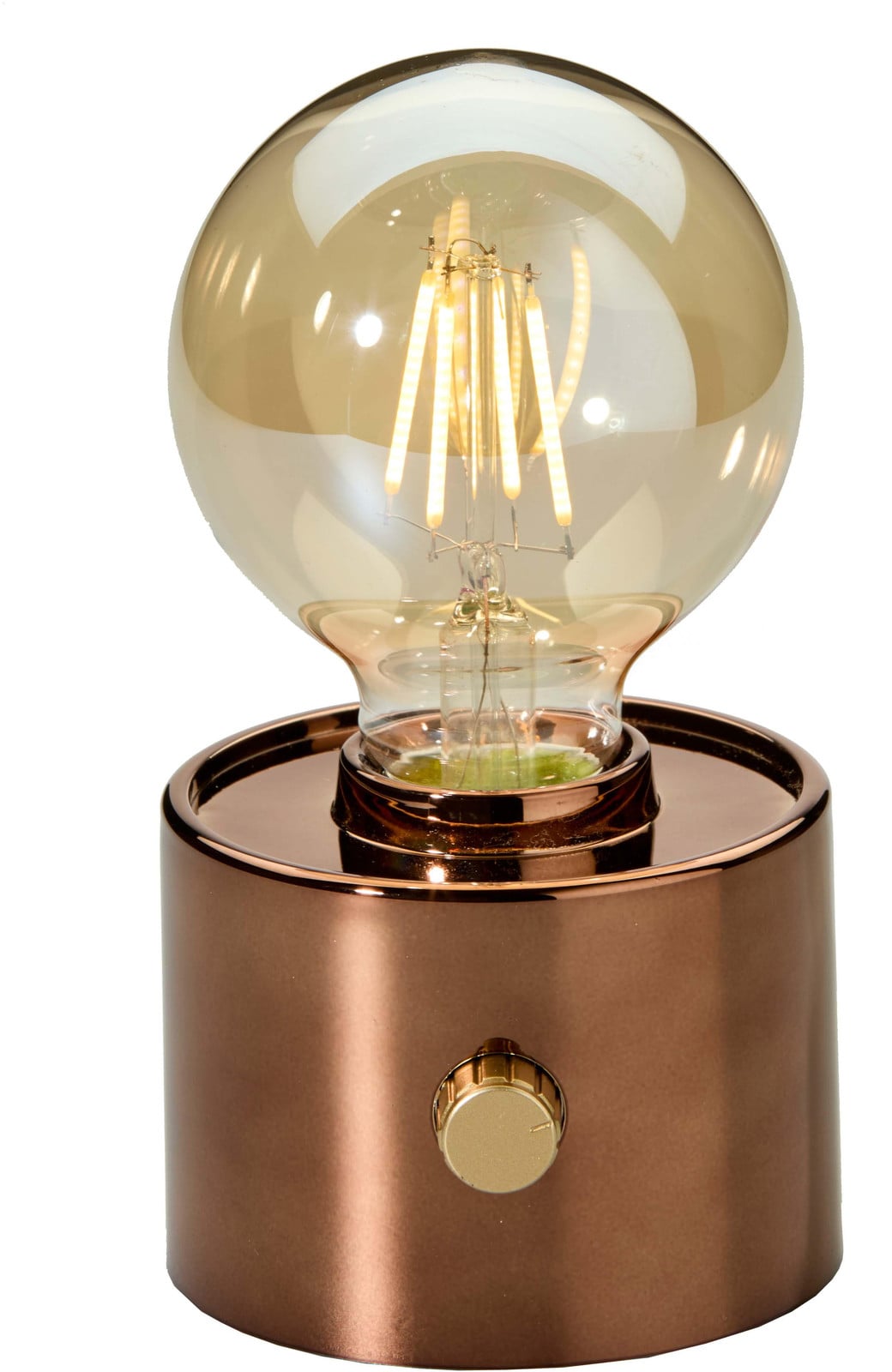 Northpoint Vintage LED-tafellamp met Edison-stijl, dimbaar met draaiknop en USB-C, brons