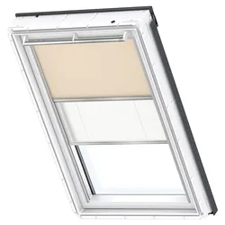 VELUX Verdunkelung Plus DFD Manuell Uni Beige/Weiß 4556, M04, Aluminiumschiene,GGU,Manuell,VELUX