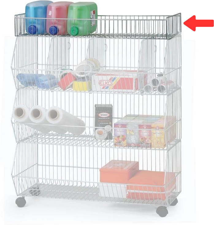 B2B Partner Obere Drahtfachböden für stapelbare Körbe, 900 mm