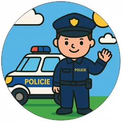Essbares Papier mit gezeichneter Polizistin, 19,5 cm