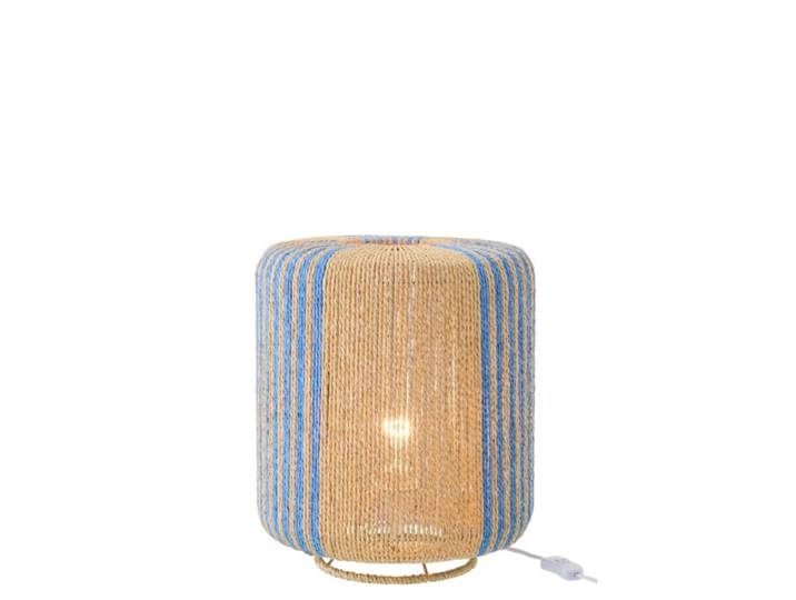 Lampe de table en corde et métal bleu 34x34x39 cm