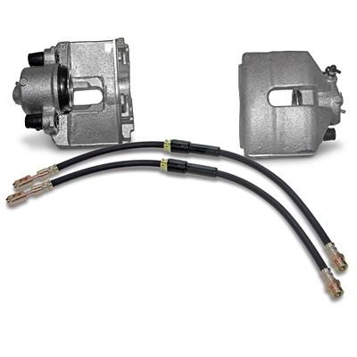 Bestprice 2x Bremssattel + Bremsschläuche Vorne [Hersteller-Nr. 40594234] für Audi, VW, Skoda, Seat