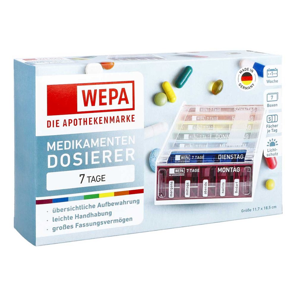 WEPA Apothekenbedarf GmbH & Co KG Wepa Medikamentendosierer 7 Tage Regenbogen/UV-Schutz+ 18877956