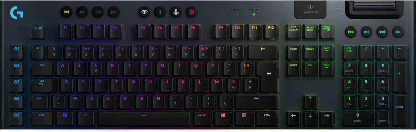 Logitech G915 Gaming Toetsenbord met Achtergrondverlichting, GL Tactile, AZERTY Frans, Zwart