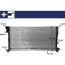 Kühler Motorkühlung MAHLE CR 471 000S für Citroën Peugeot Xsara Break