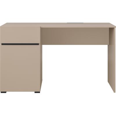 Schreibtisch OTTO HOME "Cross, Breite 130 cm, praktischer Computertisch", beige (congo, congo, congo), B:130cm H:75cm T:50cm, Tische, Schreibtisch, Bürotisch mit 1 Schublade und Tür, Tischplatte mit Kabeldurchführung