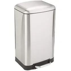 Kitchen Move Edelstahl-Mülleimer mit Pedal GREENWICH silber 30L Edelstahl Silber