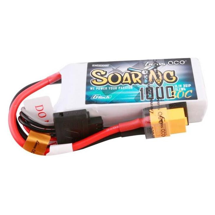 Gens Ace G-Tech Soaring 1000mAh 11.1V 30C 3S1P Lipo Battery (1000 mAh, 11.10 V) (GEA103S30X6GT)