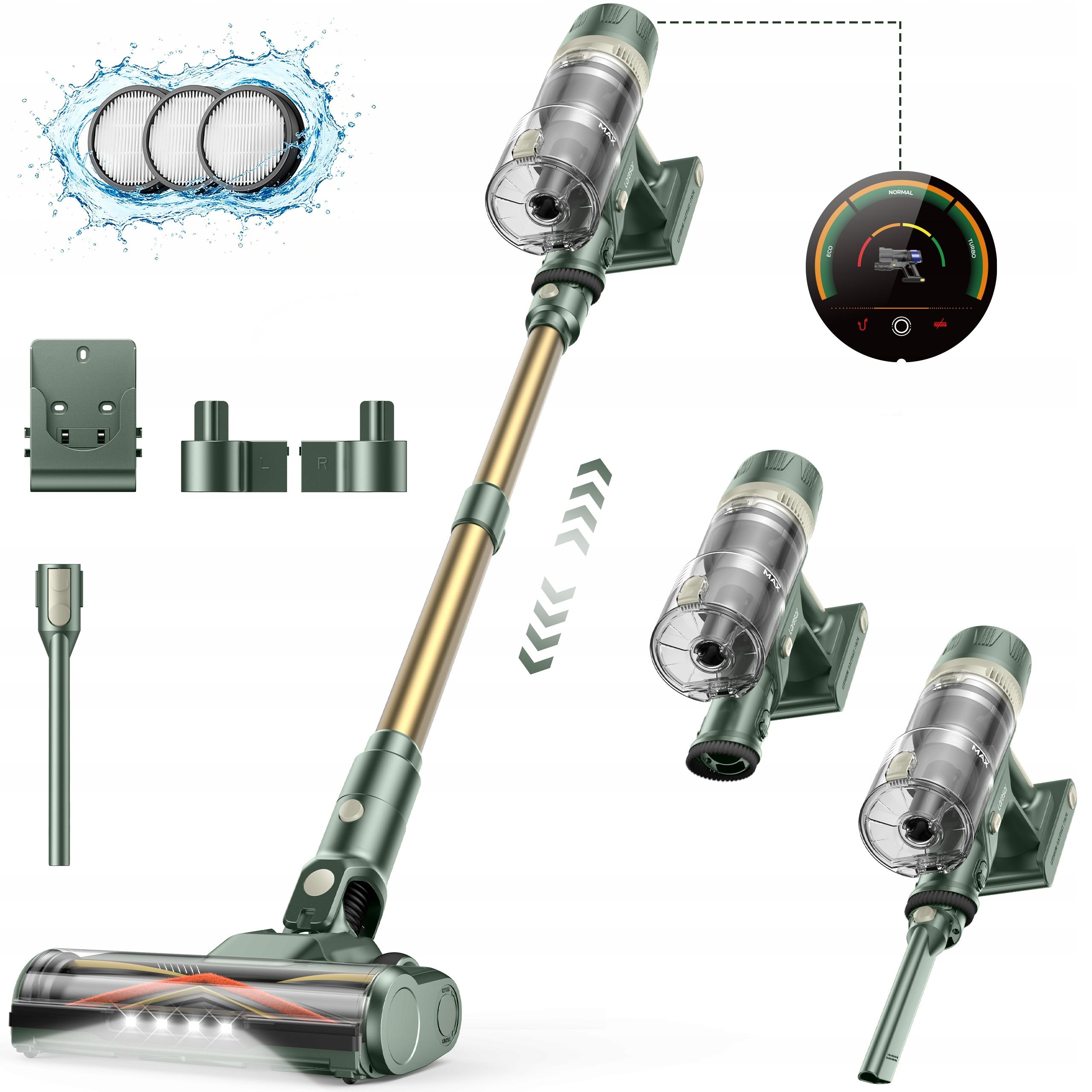 Laresar V12 Akku-Stielstaubsauger kabellos, 550 W, 60 Min., LED-Display, grün