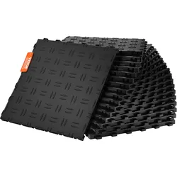 VEVOR Garagen-Bodenbeschläge, 305 x 305 x 13,4 mm, 25er-Set Industrieboden, rutschfeste doppelseitige Struktur-Garagenboden, für Garagen, Keller, Reparaturwerkstätten, Schwarz