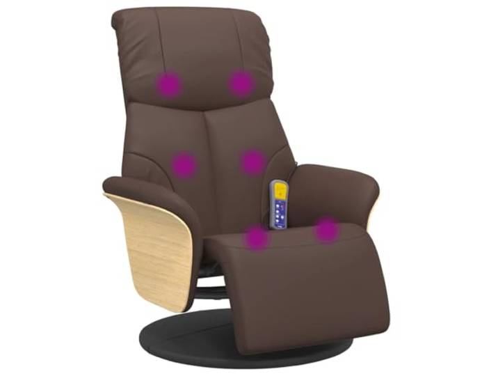 vidaXL Massagesessel mit Fußteil Braun Kunstleder