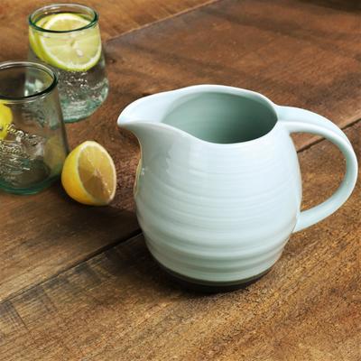 Euro Ceramica, Inc. Euro Ceramica Diana 1.6 Liter Green Porcelain Pitcher with Handle - 54 oz