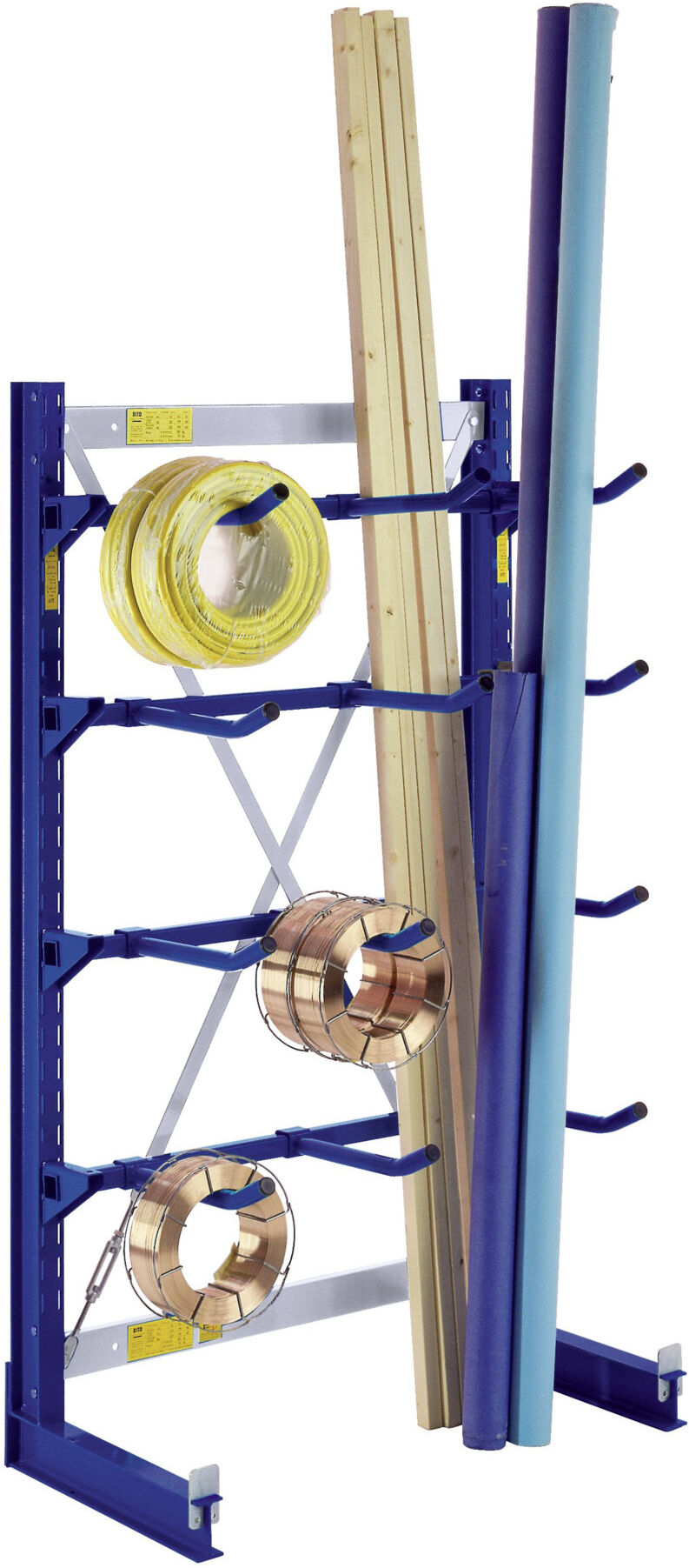 Bito Kragarmregal Set / NT400 IPE100 TypL A H1980xL1088xT1100 mm, doppelseitig enzianblau (18046)