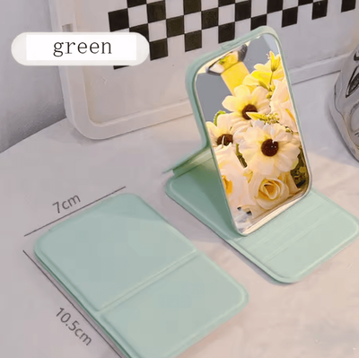 Inspire Curations Personalized Folding Desktop Makeup Mirror green